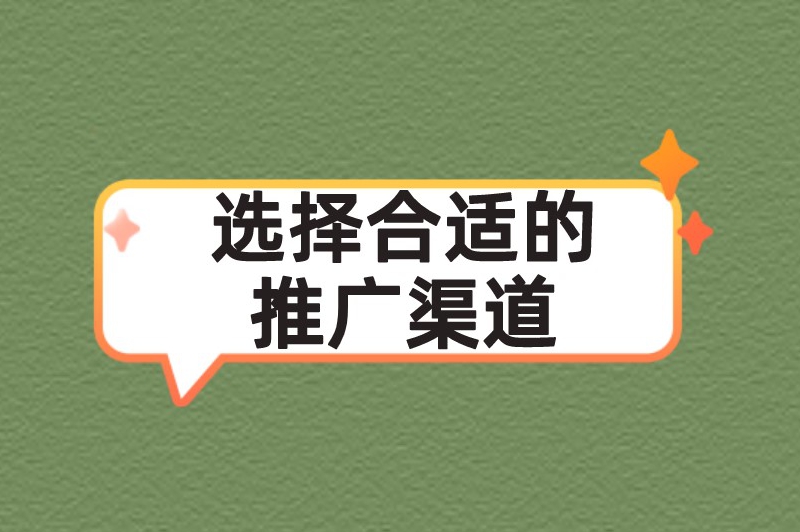 选择合适的推广渠道