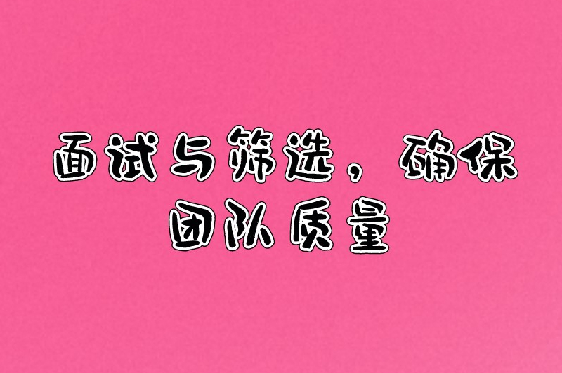 面试与筛选，确保团队质量